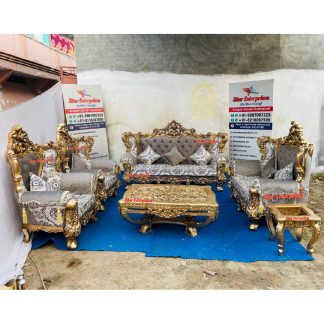 Star Enterprises Wooden Maharaja 7 Seater Sofa Set