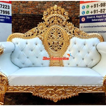 Star Enterprises Teak Wood Luxury Wedding Sofa DWN-040 - Image 2