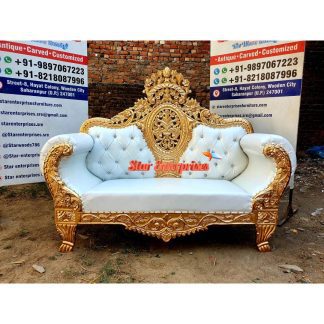 Teak Wood Luxury Wedding Sofa