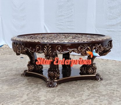 Wooden Handcrafted Center Table TBL-02 - Image 3