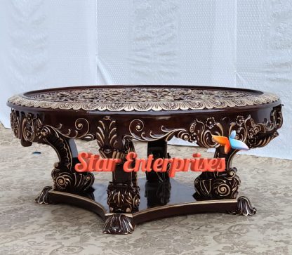 Wooden Handcrafted Center Table TBL-02 - Image 4