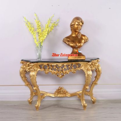 Star Enterprises Teak Wood Hand Carved Console Table CNSL-06 - Image 2