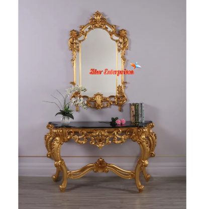 Star Enterprises Teak Wood Hand Carved Console Table CNSL-06 - Image 4