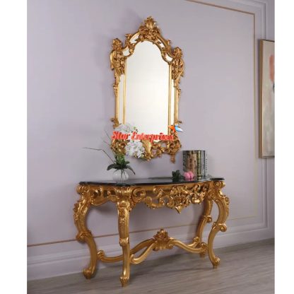 Star Enterprises Teak Wood Hand Carved Console Table CNSL-06 - Image 5