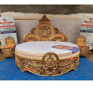 Teak Wood Royal Round Bed