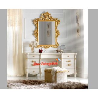 Royal Ivory and Gold Dressing Table And Mirror Set