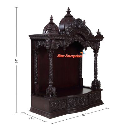 Teak Wood Custom Puja Mandir