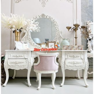 White Deco Dressing Table With Chair