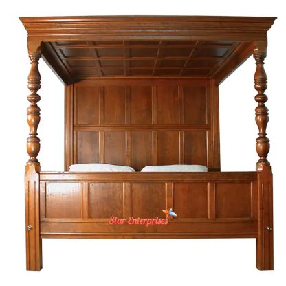 Star Enterprises Wooden Classic Canopy Bed CNB-08 - Image 6