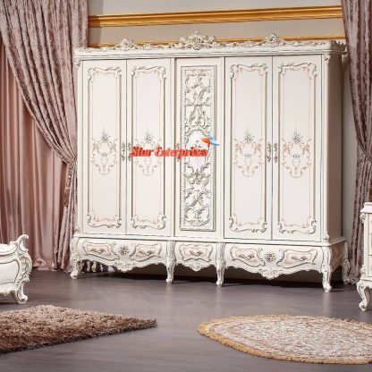 Star Enterprises Wooden Luxury Hand Carved Almirah ALM-011 - Image 5