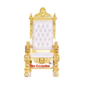 Wooden Royal Lion Chair