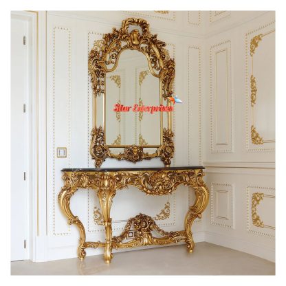 Royal Console Table With Mirror Frame