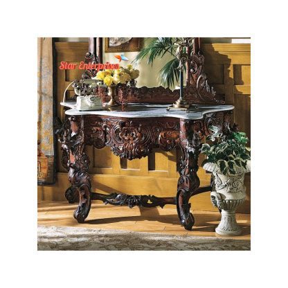 Star Enterprises Teak Wood Console Table With Mirror Frame CNSL-017 - Image 5