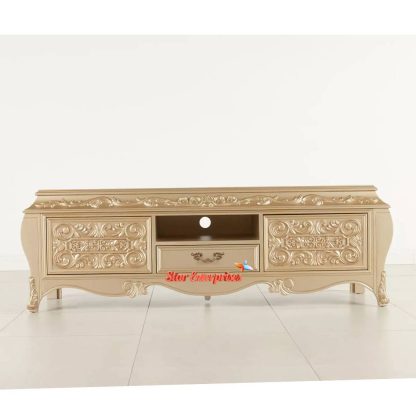 Teak Wood Designer TV Cabinet TVCB-022 - Image 2