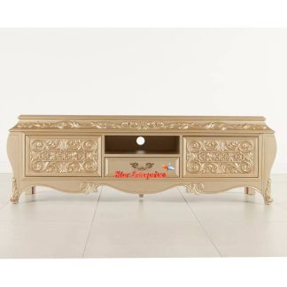 Teak Wood Designer TV Cabinet