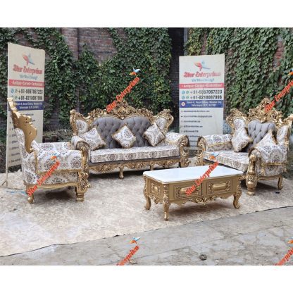 Star Enterprises Wooden Antique Maharaja Royal Sofa Set SOFA-031 - Image 3