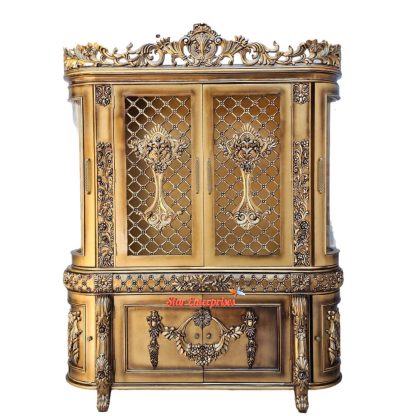 Wooden Antique Gold Crockery Cabinet