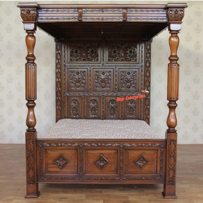 Star Enterprises Wooden Antique Poster Bed CNB-019 - Image 3