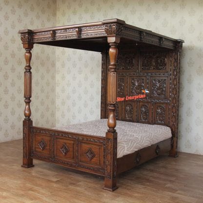 Star Enterprises Wooden Antique Poster Bed CNB-019 - Image 2