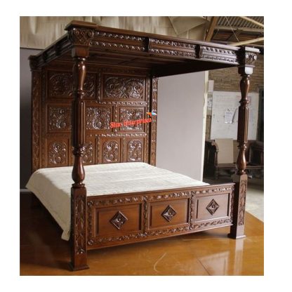 Star Enterprises Wooden Antique Poster Bed CNB-019 - Image 4