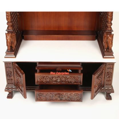 Star Enterprises Wooden Hand Carved Designer Pooja Temple TMP-029 - Image 3