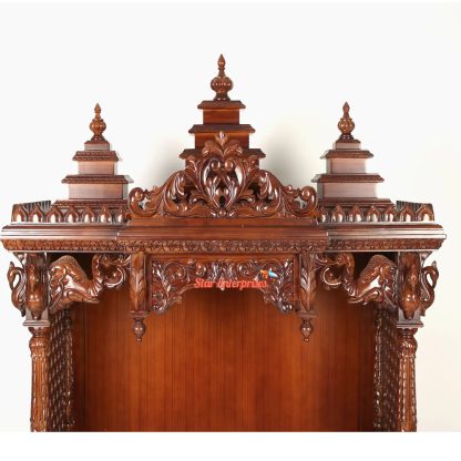 Star Enterprises Wooden Hand Carved Designer Pooja Temple TMP-029 - Image 4