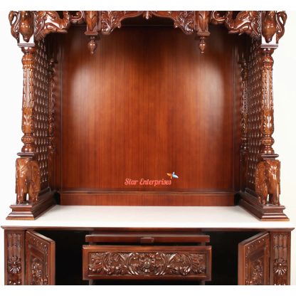 Star Enterprises Wooden Hand Carved Designer Pooja Temple TMP-029 - Image 5