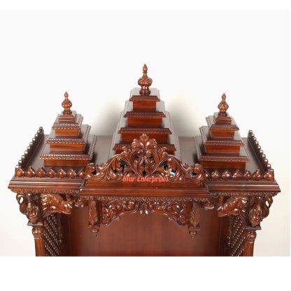 Star Enterprises Wooden Hand Carved Designer Pooja Temple TMP-029 - Image 7