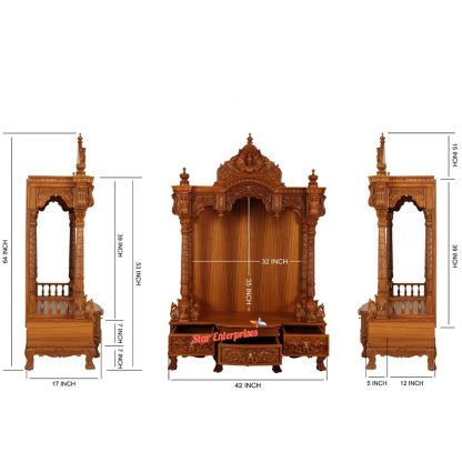 Star Enterprises Wooden Handcrafted Temple TMP-012 - Image 4