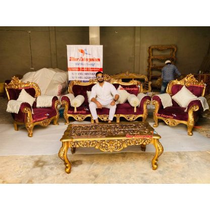 Star Enterprises Wooden Royal Carved Sofa Set SOFA-057 - Image 4