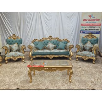 Wooden Royal Luxury Sofa Set with Table