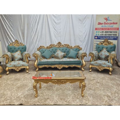 Wooden Royal Luxury Sofa Set with Table