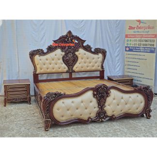 Wooden Solid Teak Wood Bed Design