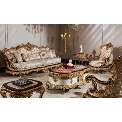 Classic Living Room Design Carving Sofa Set