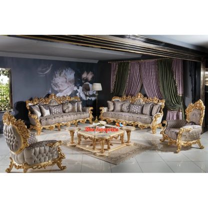 Classic Living Room Upholstery Fabric Sofa Set