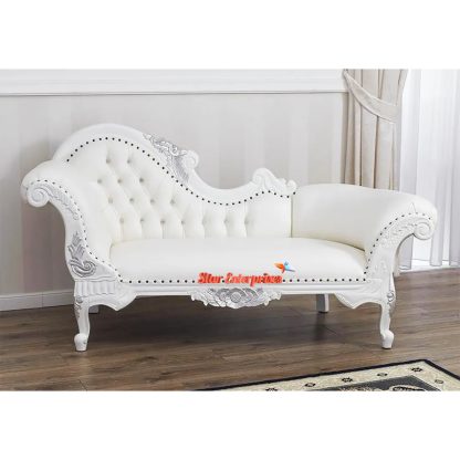 Classical Look Handcrafted Baroque Style Wooden Chaise Lounge