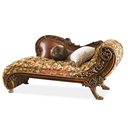 Italian Style Hand Carved Teak Wood Diwan Couch