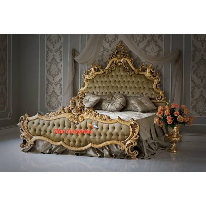Star Enterprises King Size Teak Wood Royal Bed BD-044 - Image 4