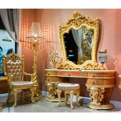 Luxury Classic Solid Teak Wood Dressing Table