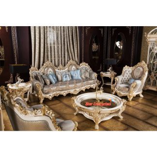 Luxury Curved Design Handmade Exquisite Sofa Set