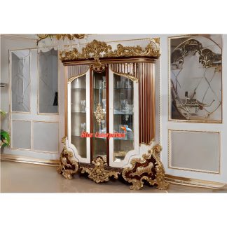 Luxury European Style Carving King Size Vitrine