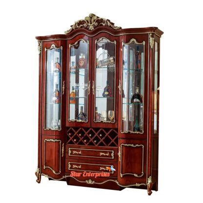 Luxury Royal Style Solid Teak Wood Vitrine