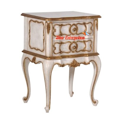 Royal Luxury Ivory Gold Side Table