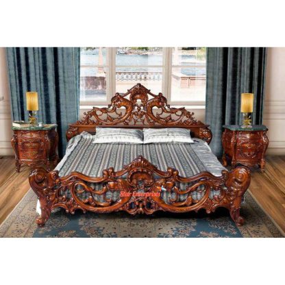 Teak Wood Classic Carved Bed