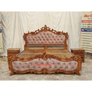 Teak Wood Classic Hand Carved Bed