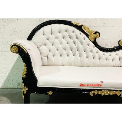 Star Enterprises Teak Wood Classic Look Wooden Rococo Chaise Lounge DWN-029 - Image 3