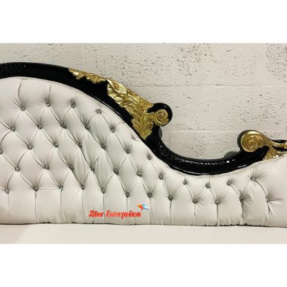 Star Enterprises Teak Wood Classic Look Wooden Rococo Chaise Lounge DWN-029 - Image 4