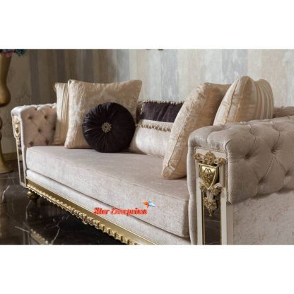Star Enterprises Teak Wood Designer Sofa Set SOFA-064 - Image 3