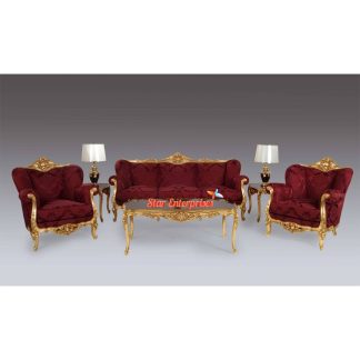 Teak Wood French Style Sofa Set