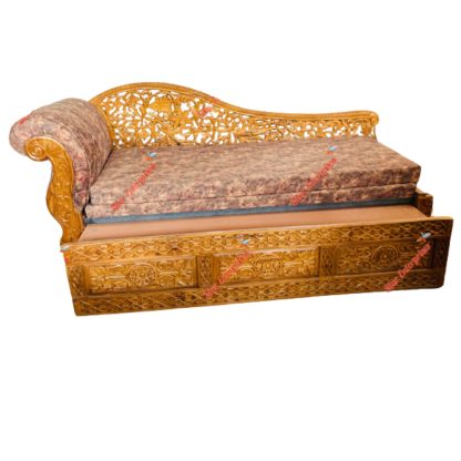 Teak Wood Hand Carved Sofa Cum Bed